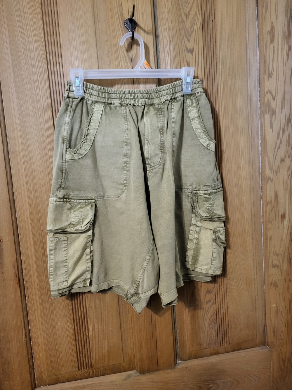Free People Olive Green Cargo Shorts with Utility Pockets - Picture 6 of 14